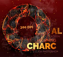 极品PS动作－木炭燃烧(含高清视频教程)：Burning Charcoal - Photoshop Action